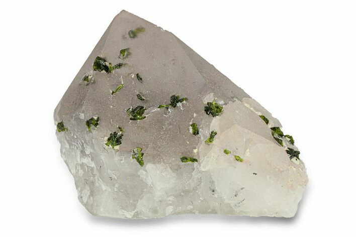 Quartz Crystal Cluster with Epidote and Hematite Phantoms - China #290422